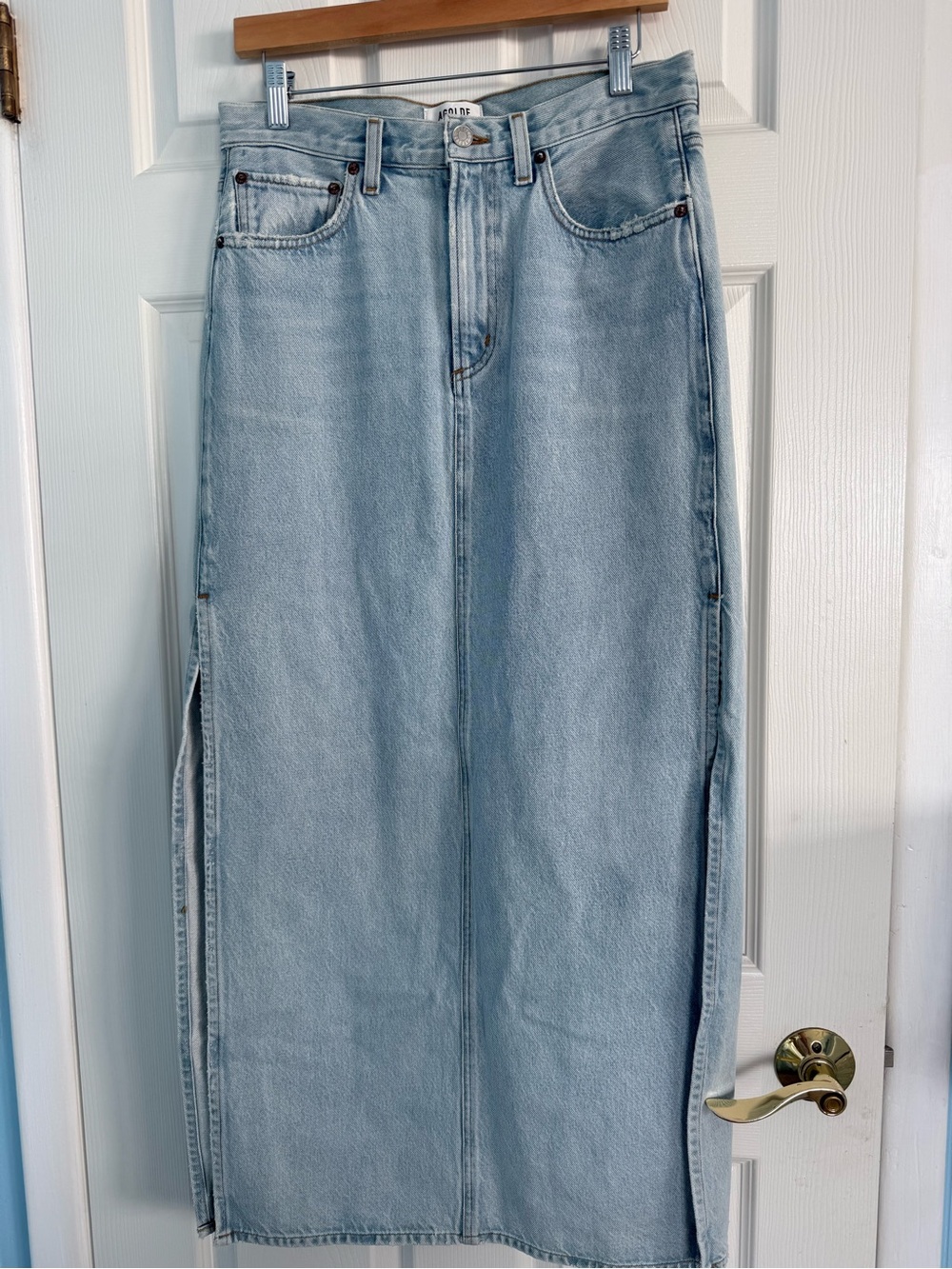 Agolde Hilla Denim Skirt Fragment NEW Sample Style Size 27